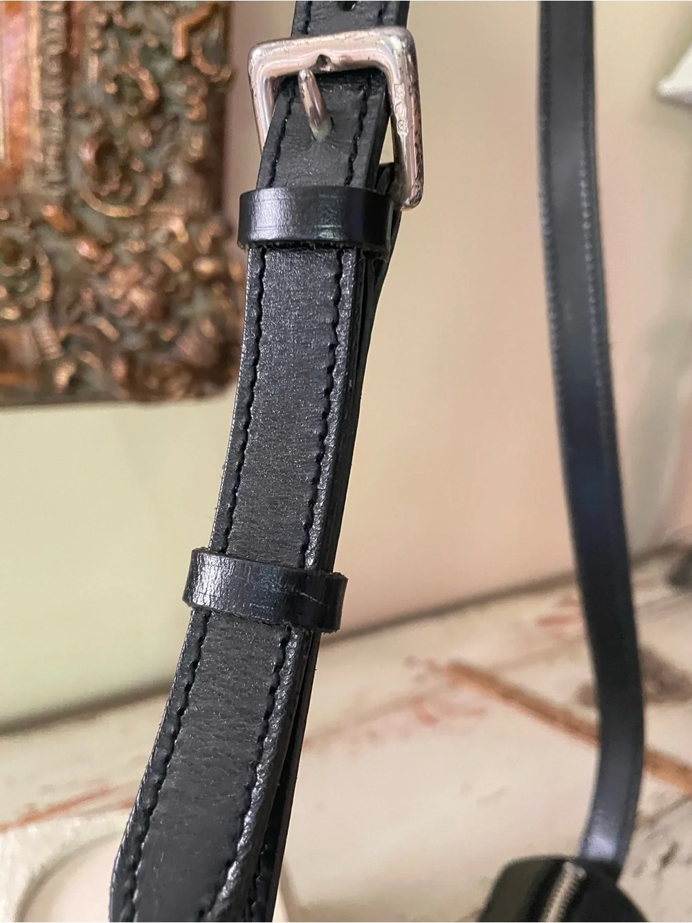 Ralph Lauren Black and White Houndstooth Crossbody